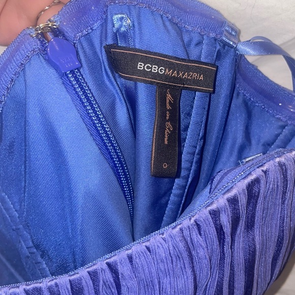 🌻2X HP🌻BCBGMAXAZRIA Violet Strapless Silk Floor Length Evening Dress, Size: 0 - Picture 13 of 14